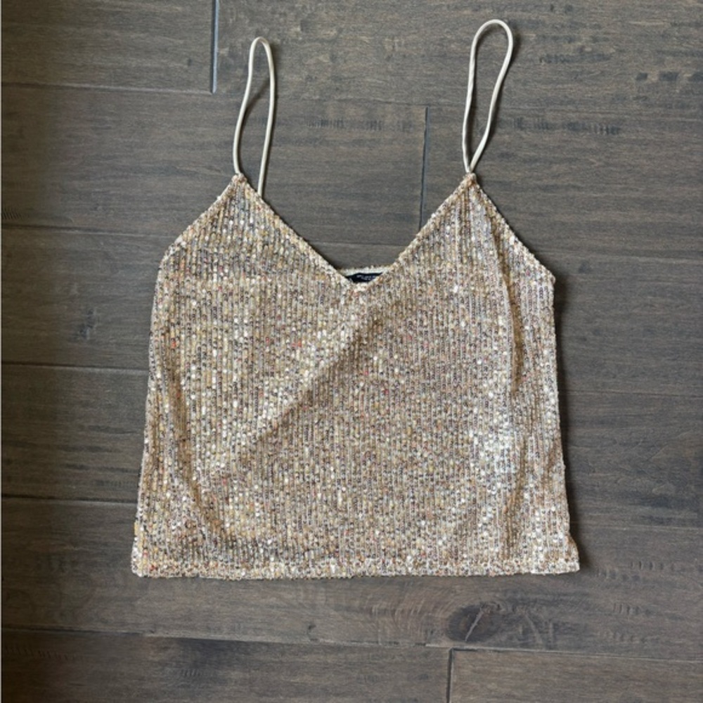 Zara Sparkling Gold Sequin Camisole